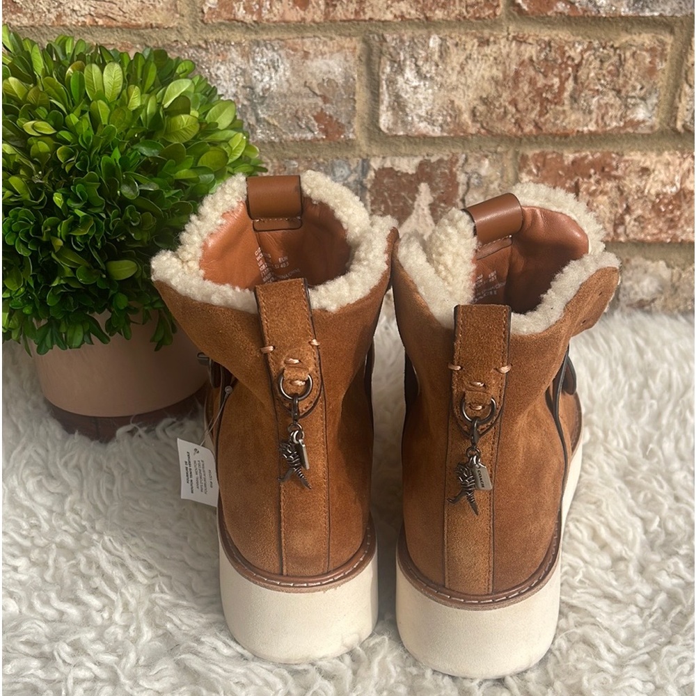 Coach Urban Hiker Suede Shearling Boots Size 10 - Picture 5 of 15
